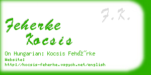 feherke kocsis business card